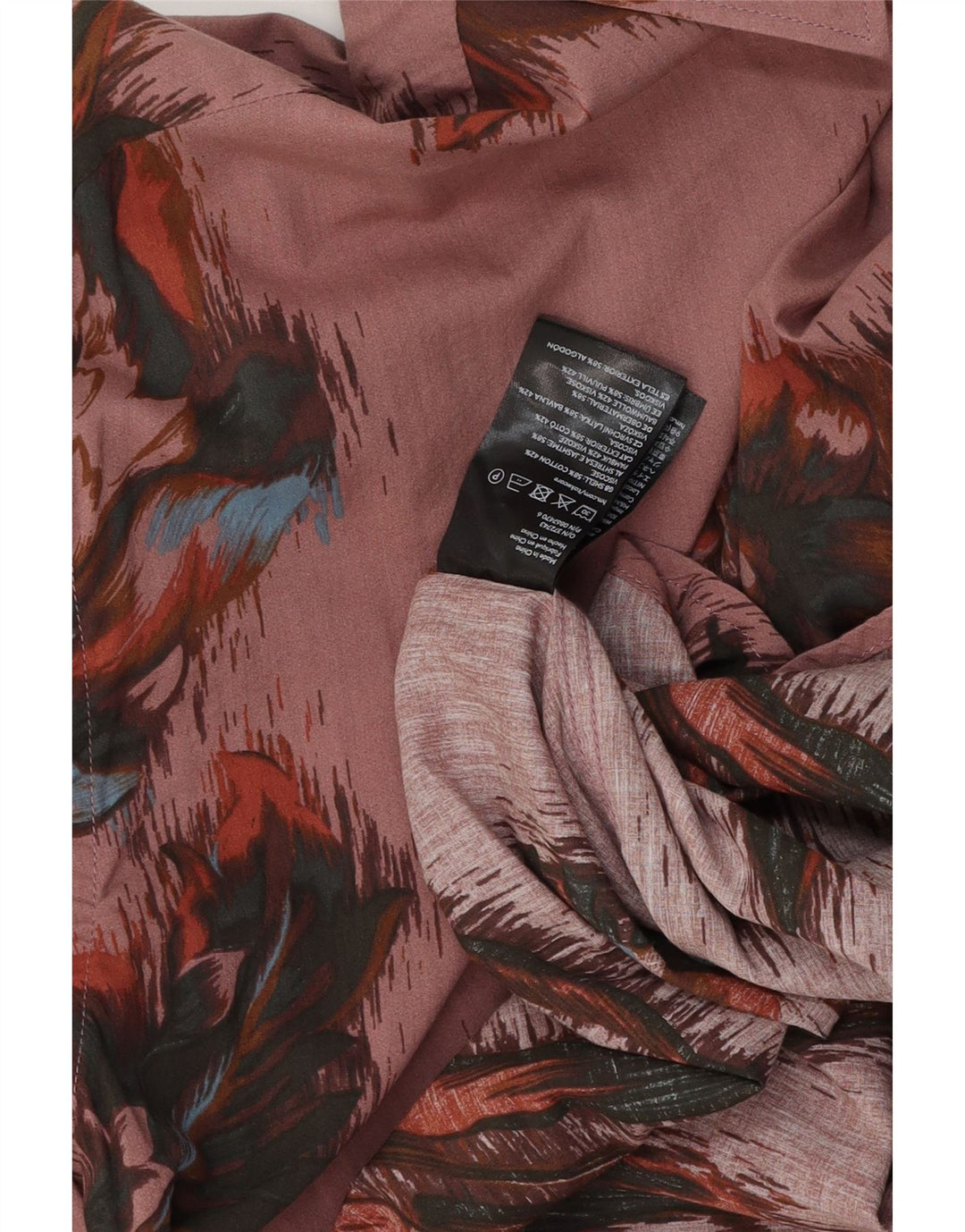 VINTAGE herreskjorte stor lyserød blomstret bomuld