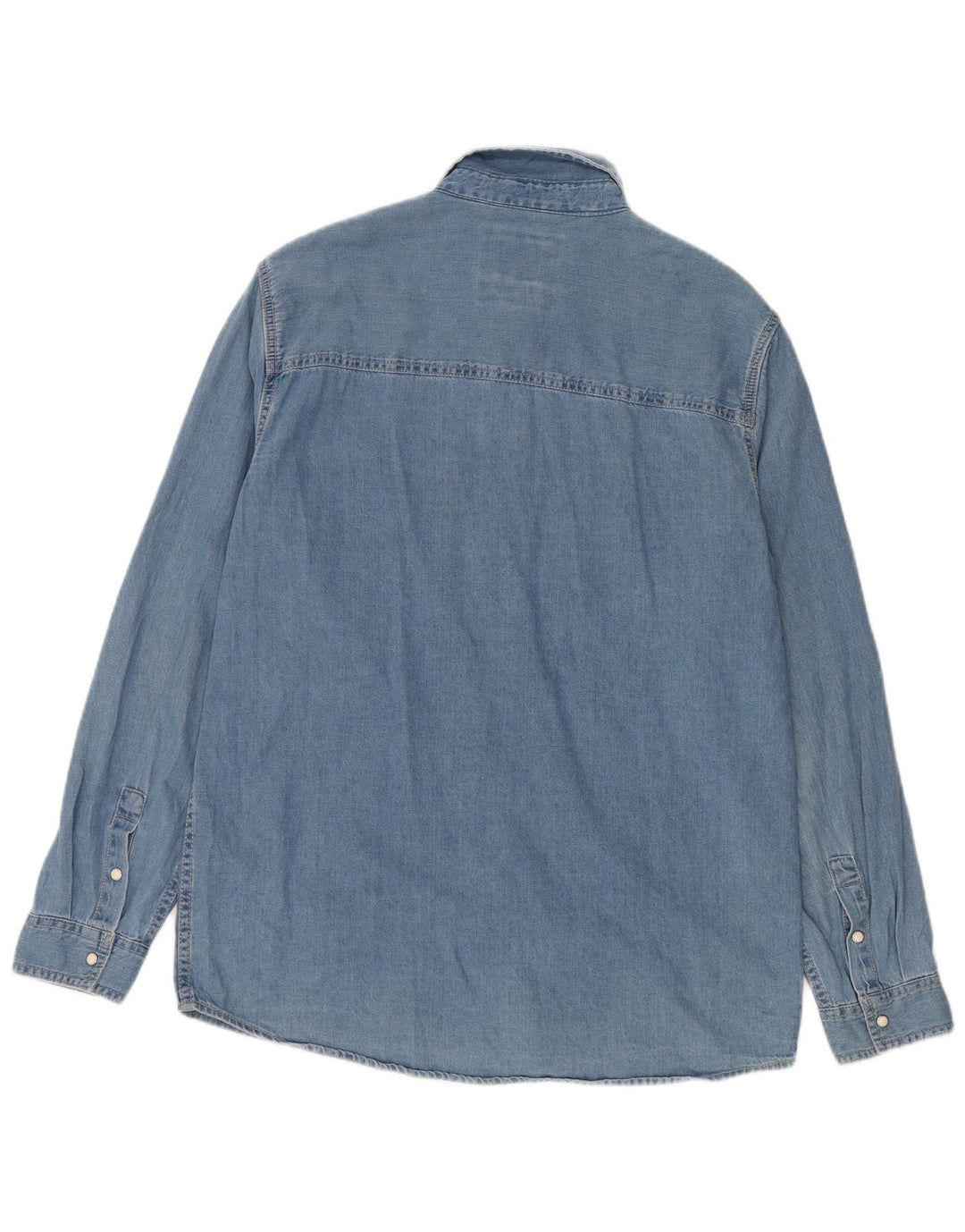Zara Herre Denim Skjorte Stor Blå Bomuld