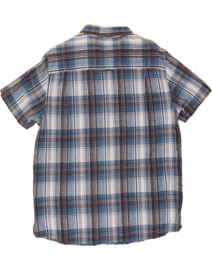 MOUNTAIN WAREHOUSE Mens Short Sleeve Shirt Large Blue Check Cotton Vintage Mountain Warehouse and Second-Hand Mountain Warehouse from Messina Hembry 