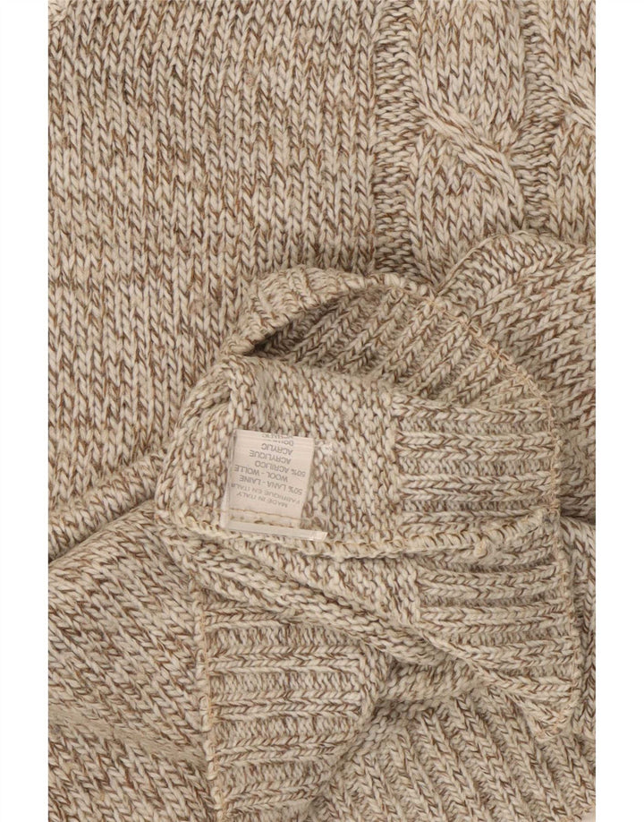 Vintage Herre V-hals sweater XL Brun Flecked Uld