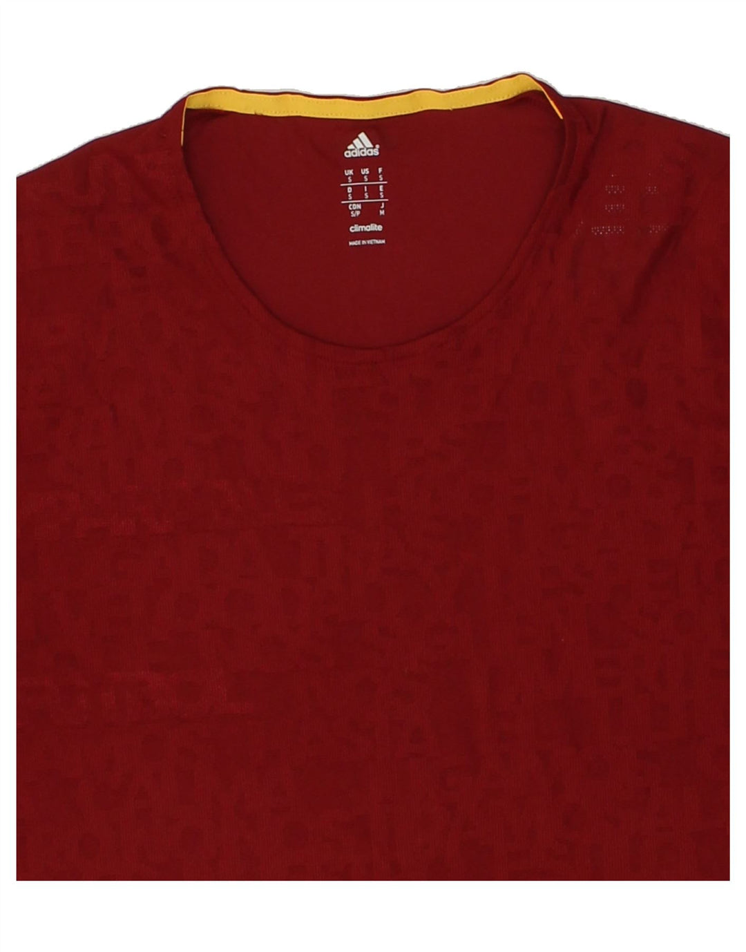 ADIDAS Mens Graphic T-Shirt Top Small Burgundy Polyester Vintage Adidas and Second-Hand Adidas from Messina Hembry 