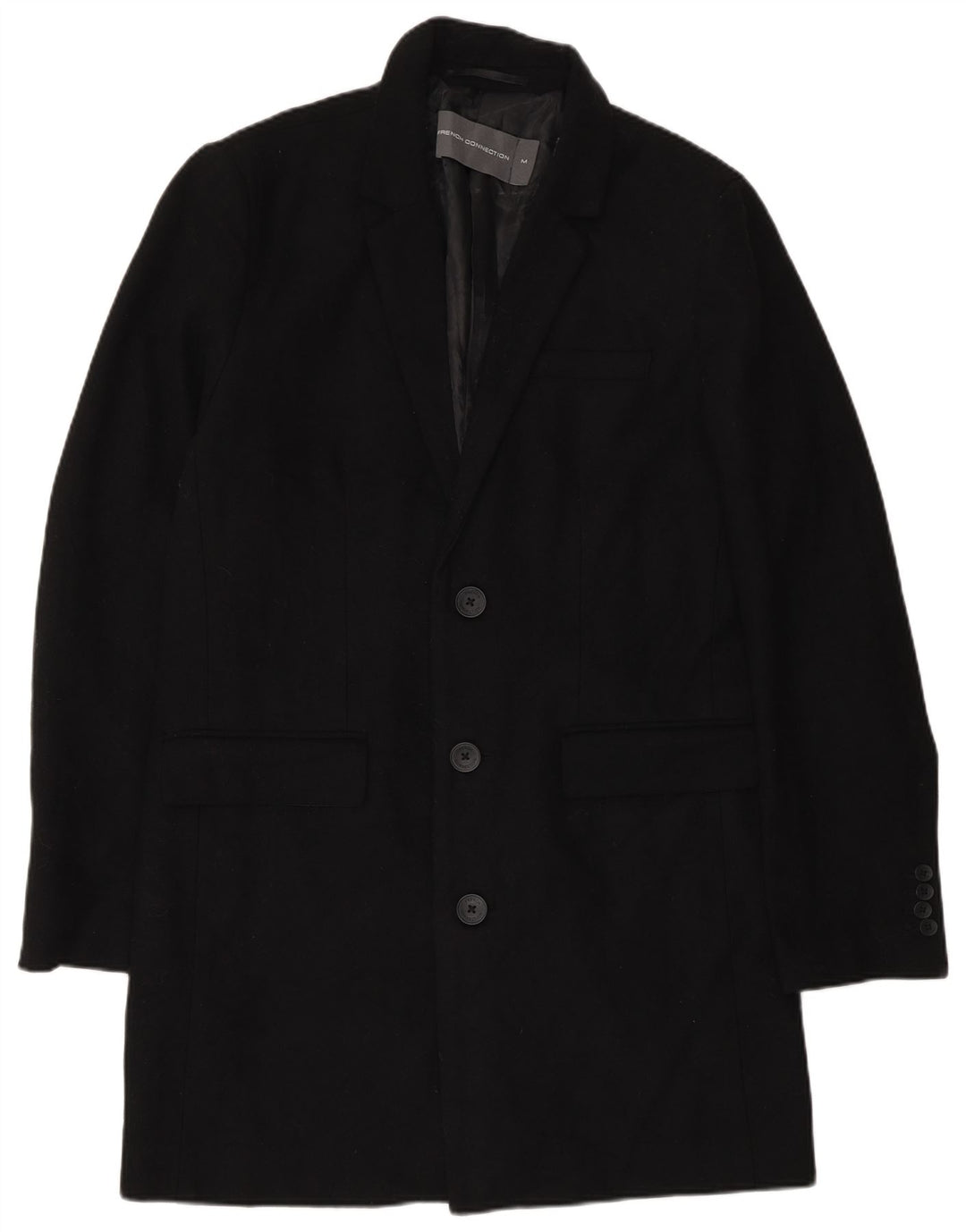 French Connection Herre Overfrakke UK 38 Medium Sort Uld