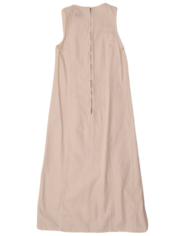 Zara Dame Ærmeløs Denim Kjole UK 8 Small White