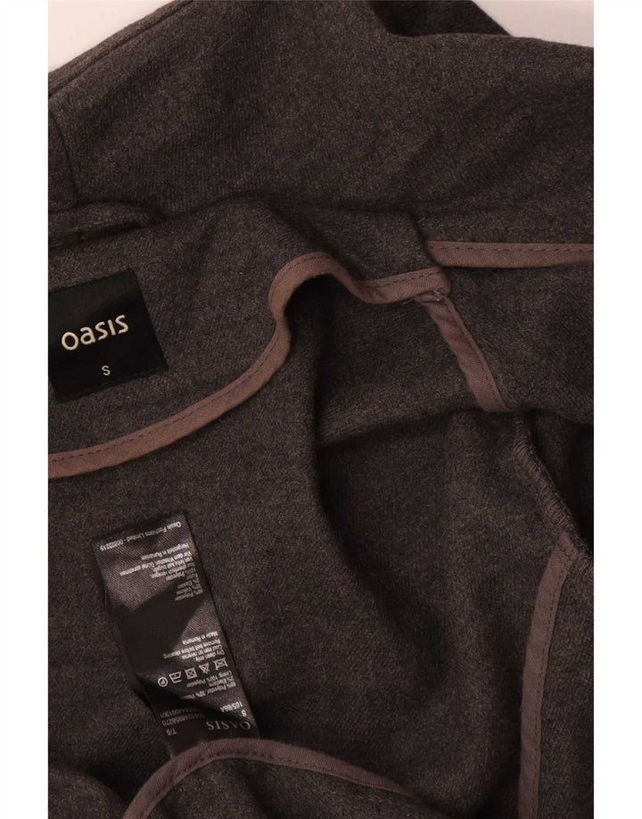 Oasis Womens Oversized Open Blazer Jacket UK 10 Small Grey Polyester