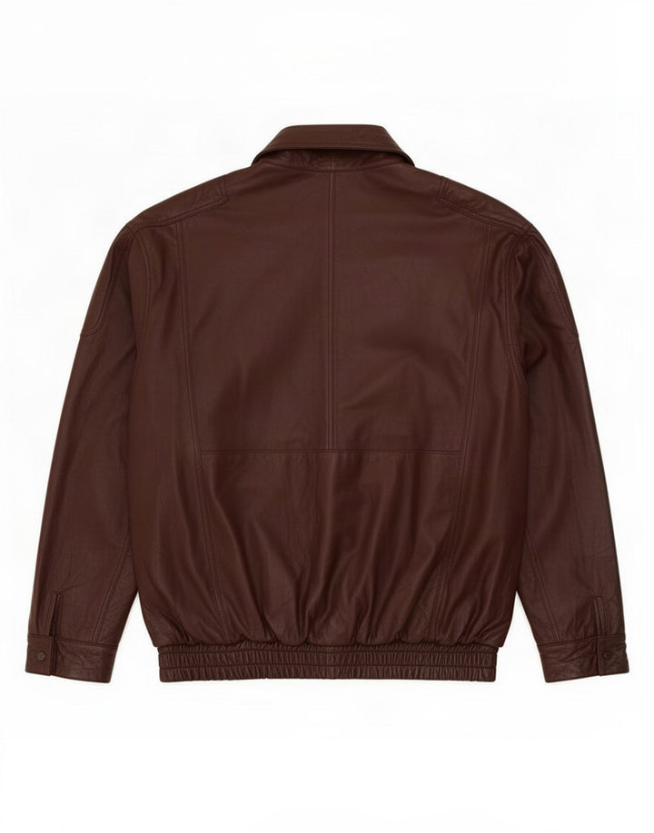 Pointers Herre Læderjakke UK 40 Large Burgundy