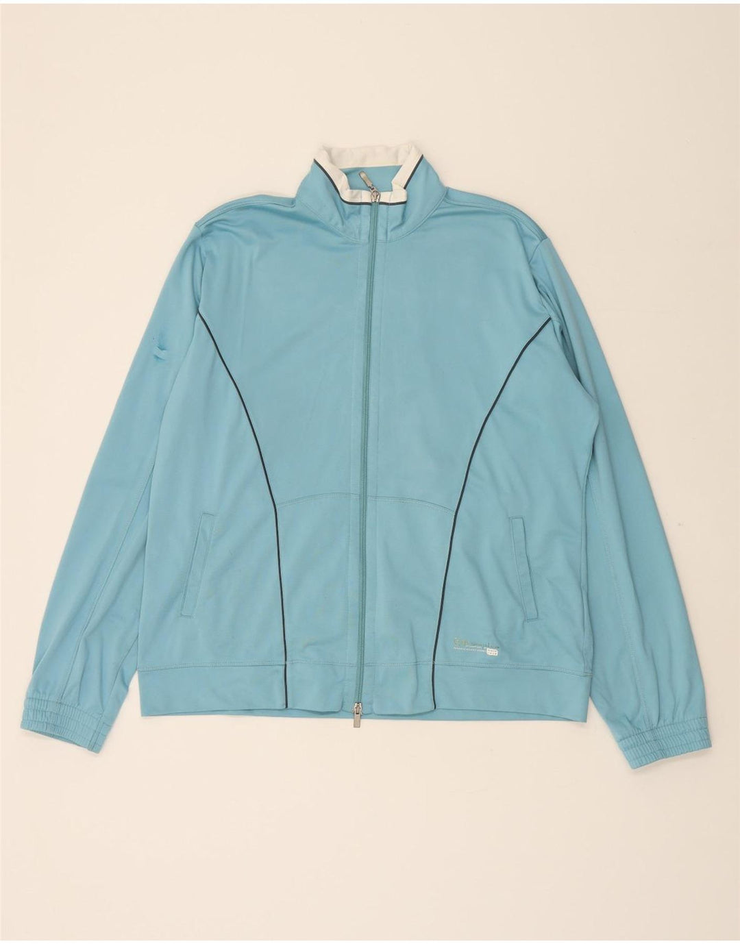 CHAMPION Womens Easy Fit Tracksuit Top Jacket UK 20 2XL Blue Polyester Vintage Champion and Second-Hand Champion from Messina Hembry 