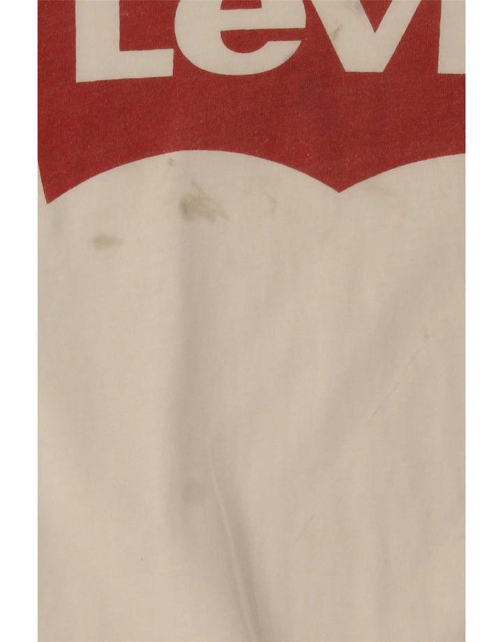 Levi's Grafisk T-shirt top til kvinder UK 12 Medium hvid bomuld