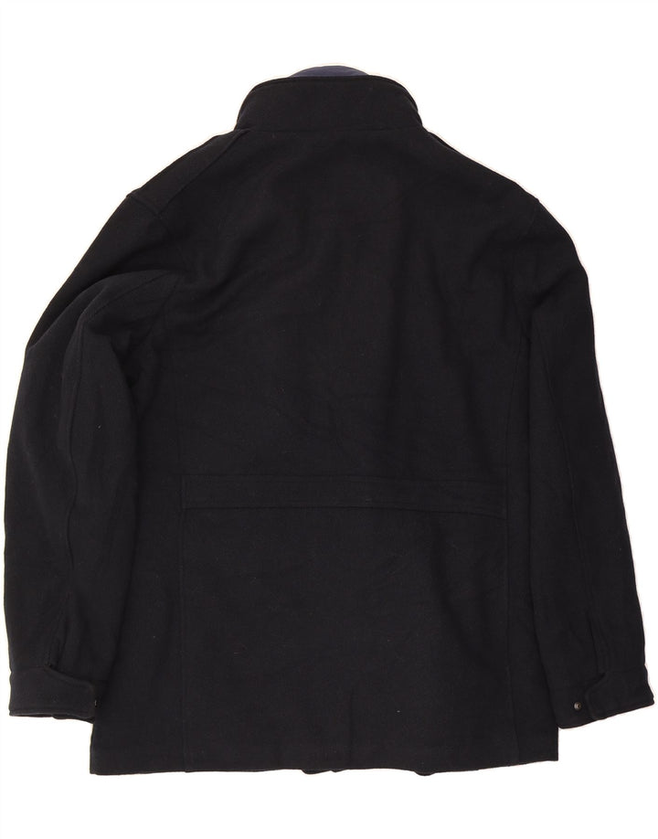 SEA BARRIER Mens Overcoat UK 46 3XL Navy Blue Polyester Vintage Sea Barrier and Second-Hand Sea Barrier from Messina Hembry 