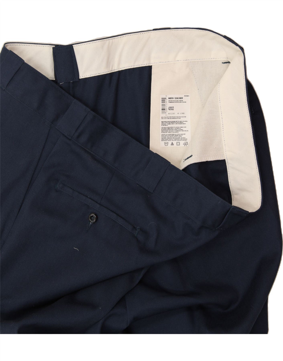 DICKIES Mens Tapered Chino Trousers W42 L32 Navy Blue Polyester Vintage Dickies and Second-Hand Dickies from Messina Hembry 