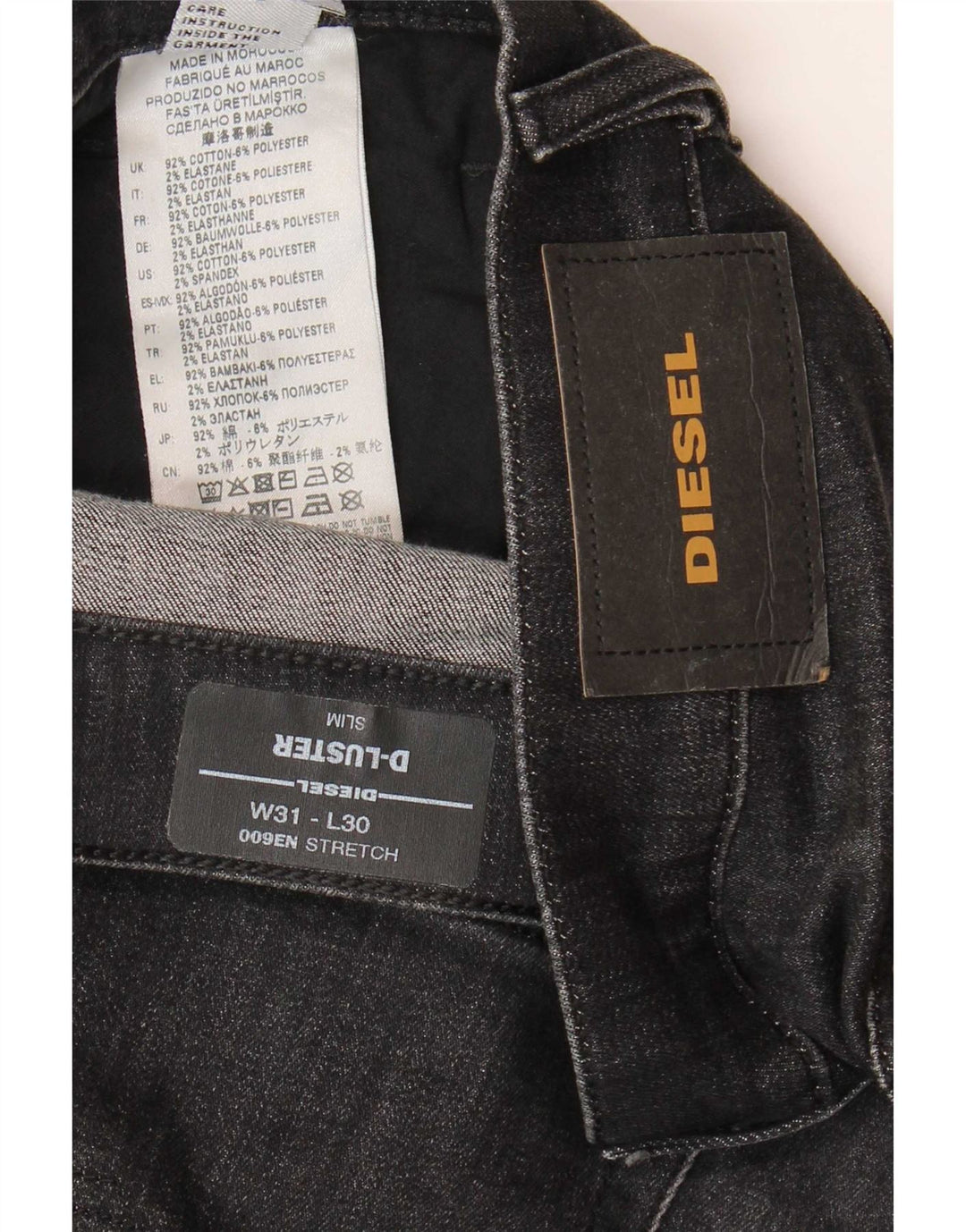 Diesel Herre D-Luster Slim Jeans W31 L30 Grå Bomuld
