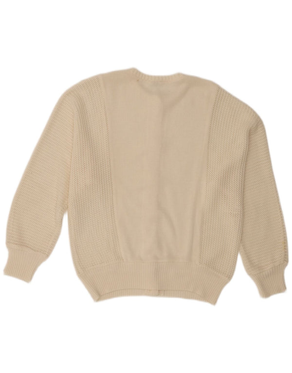 Vintage dame cardigan sweater IT 46 Large Off White Polyacrylic
