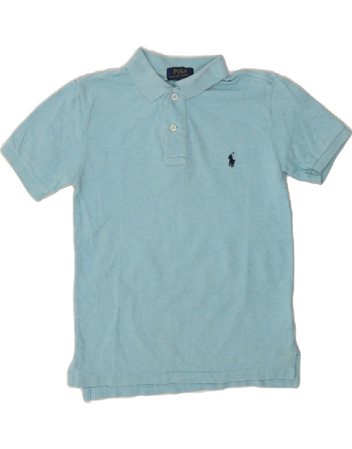 RALPH LAUREN Boys Polo Shirt 7-8 Years Small Blue Cotton Vintage Ralph Lauren and Second-Hand Ralph Lauren from Messina Hembry 