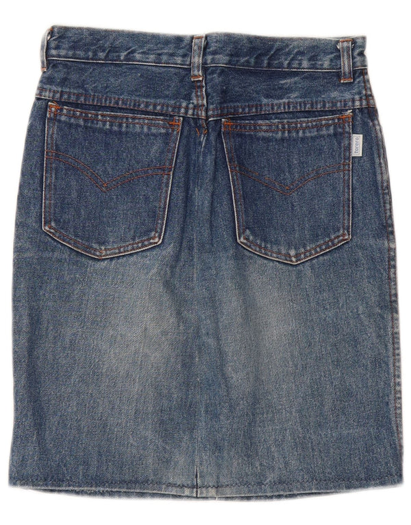 VINTAGE Piger High Rise denimnederdel 15-16 år W24 Blue Cotton