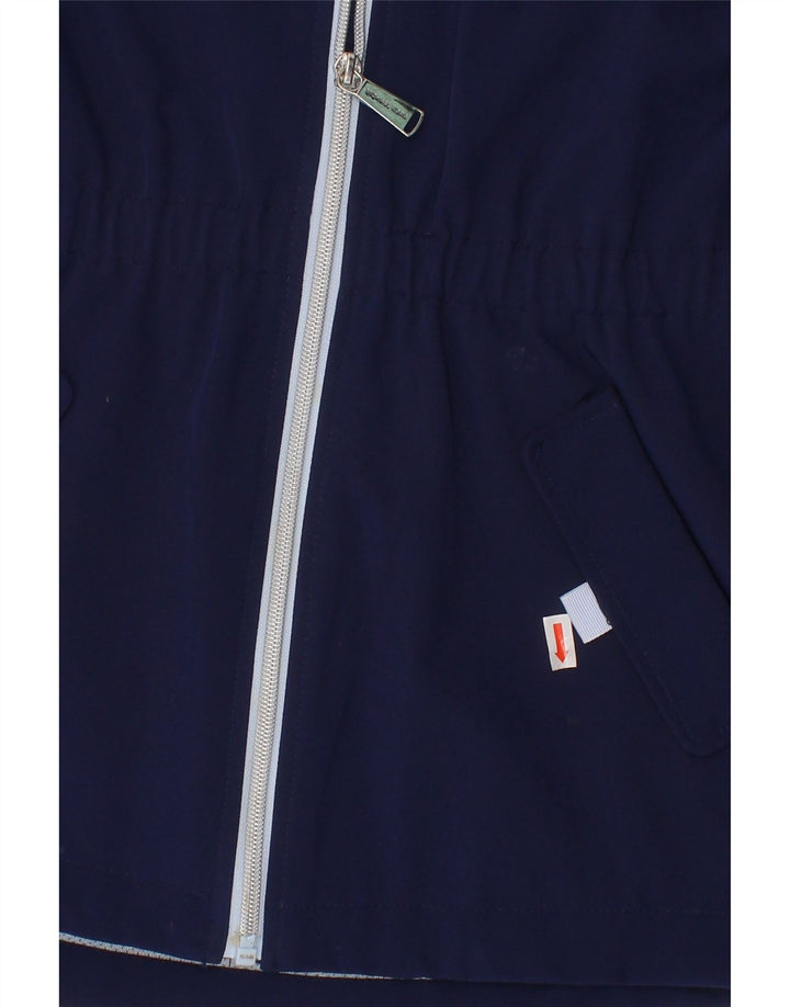 MICHAEL KORS Girls Hooded Rain Jacket 10-11 Years Navy Blue Polyester Vintage Michael Kors and Second-Hand Michael Kors from Messina Hembry 