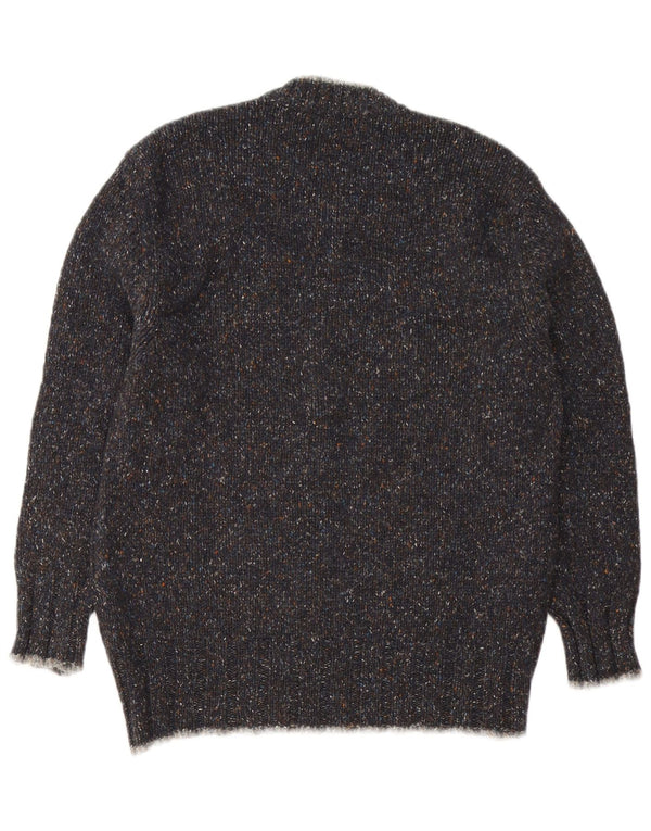 Vintage Herre cigaret grafisk V-hals sweater Medium Grå Flecked