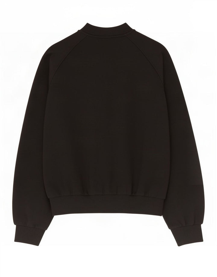 Zara Womens Bomber Jacket UK 16 Large Black Bomuld