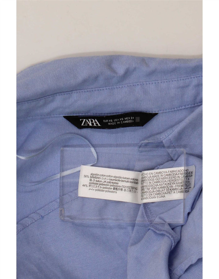 Zara oversize skjorte til kvinder UK 6 XS blå bomuld