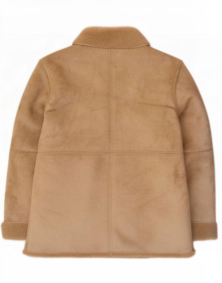 David Barry Sherpajakke til kvinder UK 16 Stor Beige Polyester