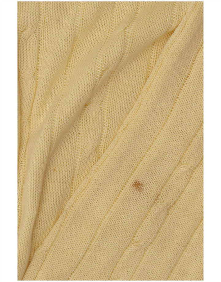 Vintage herre sweater med rund hals, medium gul
