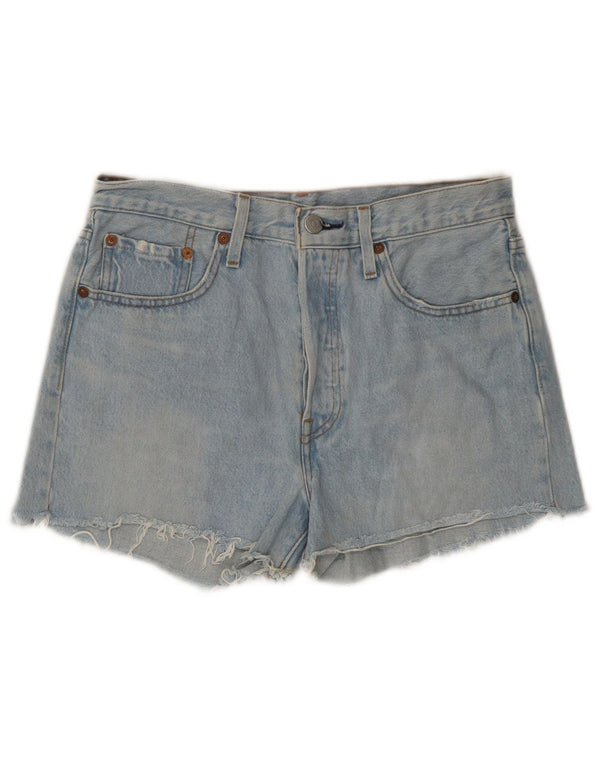 LEVI'S Womens 501 højtaljede denimshorts W26 Små blå bomuld