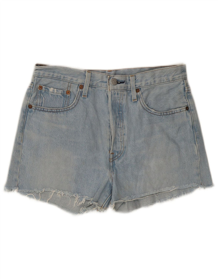 LEVI'S Womens 501 højtaljede denimshorts W26 Små blå bomuld