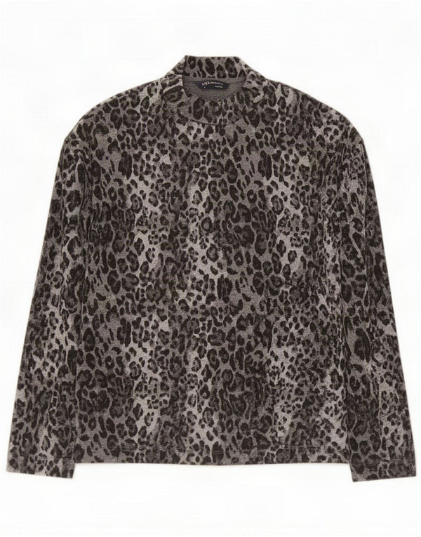 Marks & Spencer Dametop Langærmet UK 8 Small Grey Animal Print