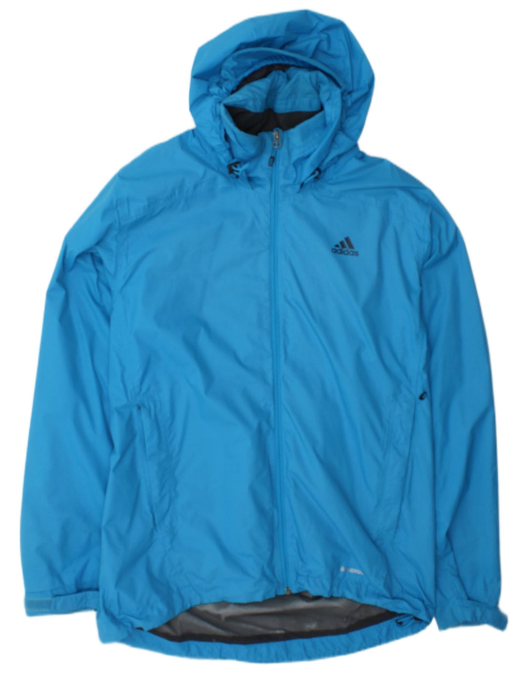 Adidas Regnjakke med hætte til mænd UK 40 Stor blå nylon
