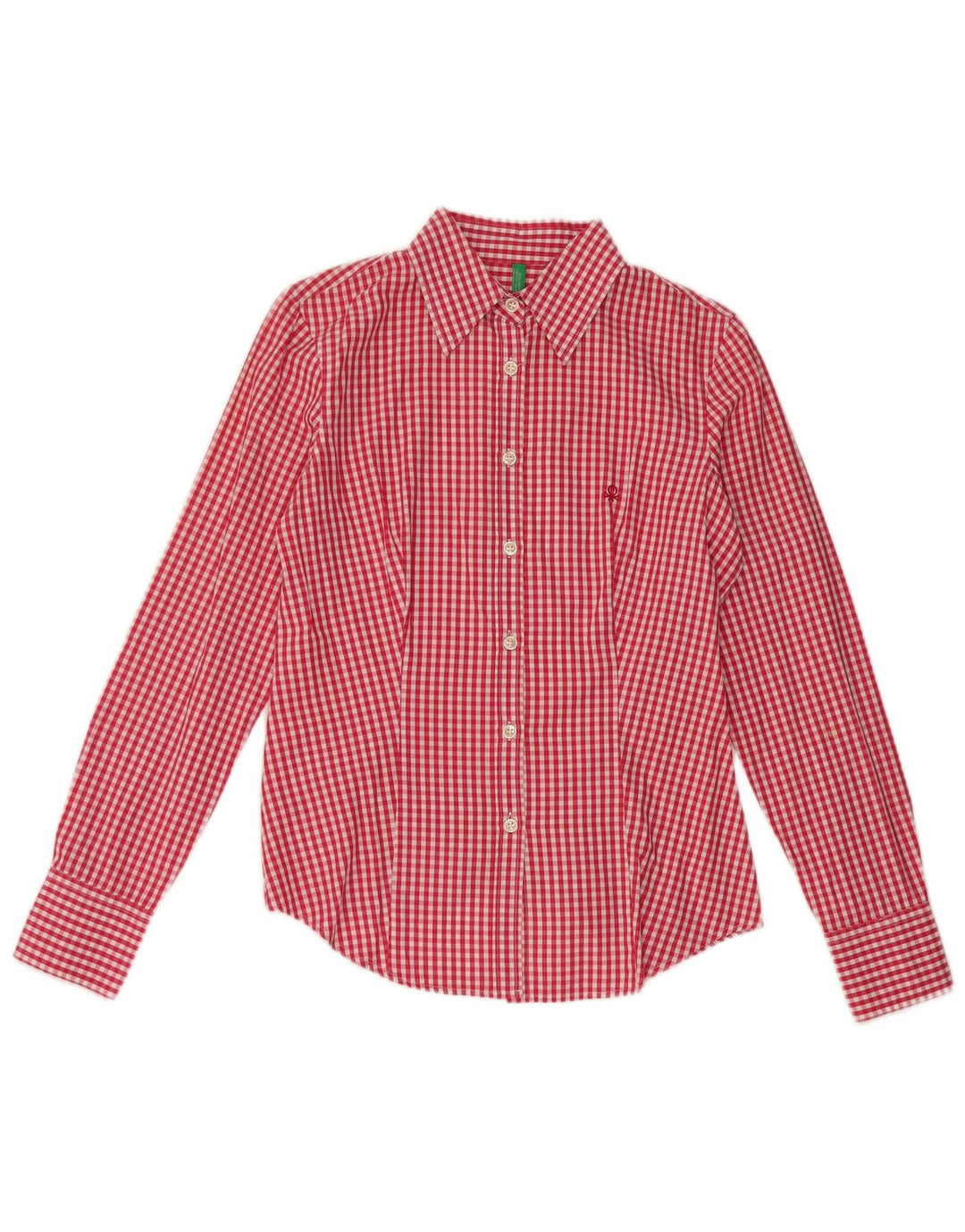 Benetton Dameskjorte UK 12 Medium Rød Gingham