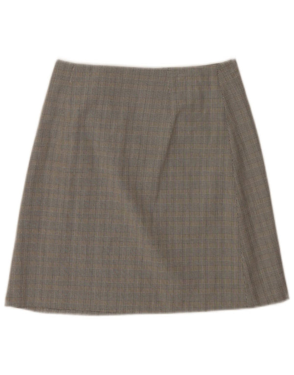 I Gabbiani Womens Wrap Skirt UK 34 XS W26 Grå ternet viskose