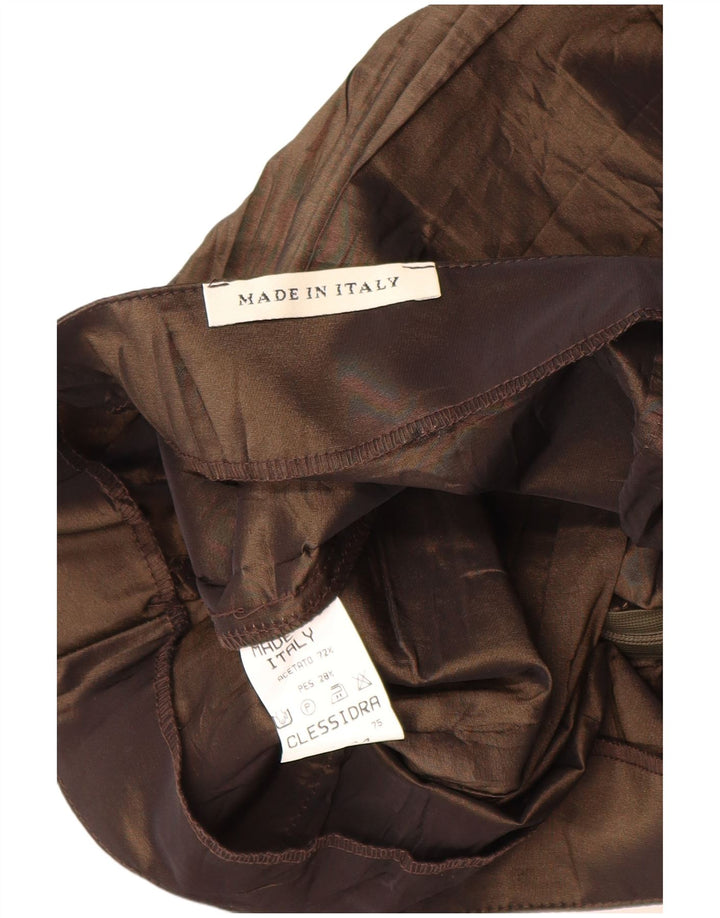 Vintage dame 4-knaps 2-delt nederdelsæt IT 44 Medium W30 Brun Acetat