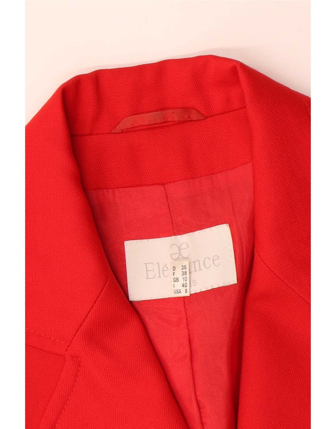 Elegance Dame 4-knaps blazerjakke UK 10 Small Red Virgin Wool