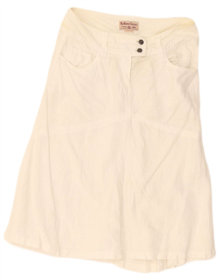 Marlboro Classics Dame A-Line nederdel EU 42 Large W30 White Linen