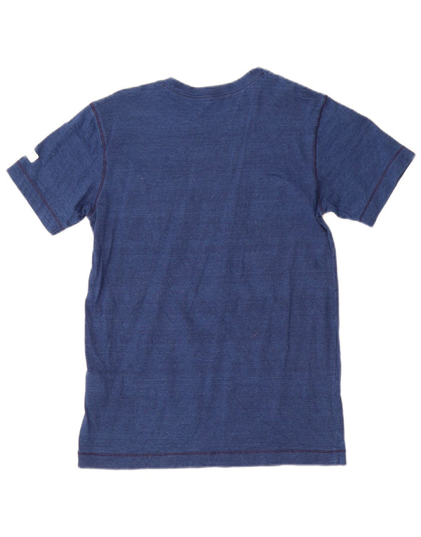 Benetton drenge T-shirt top 10-11 år XL marineblå nålestribet bomuld