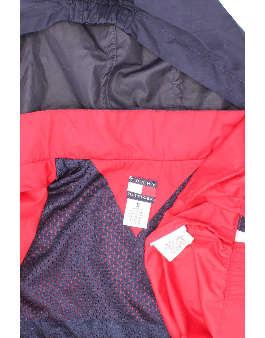 Tommy Hilfiger Boys Hooded Bomber Jacket 4-5 Years Red Colourblock