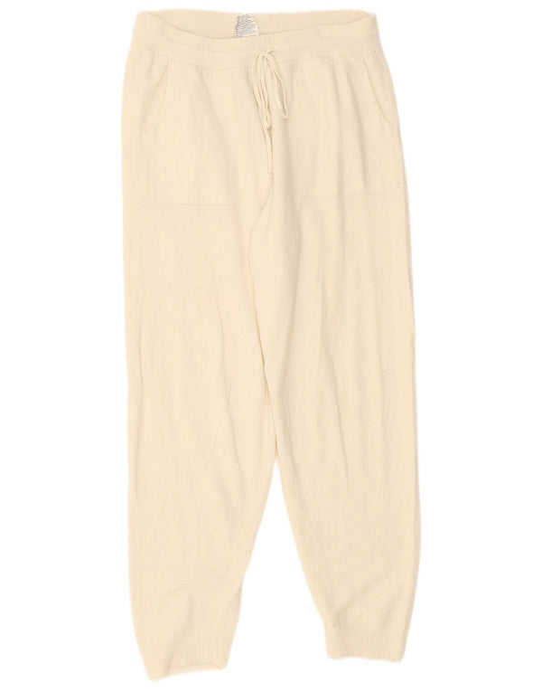 Benetton Womens træningsdragt Bukser Joggers UK 14 Large Off White Polyamid