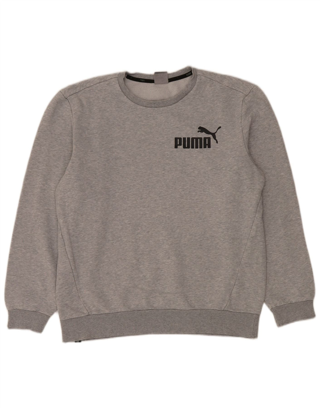 Puma Sweatshirt til mænd, stor grå flækket bomuld