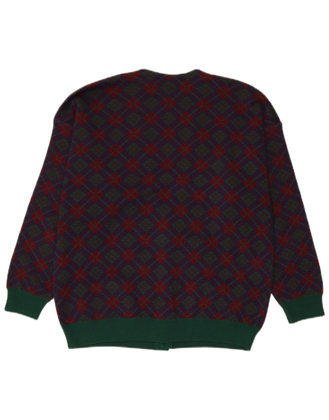 Stefanel Herre cardigan sweater Medium Navy Blue Fair Isle
