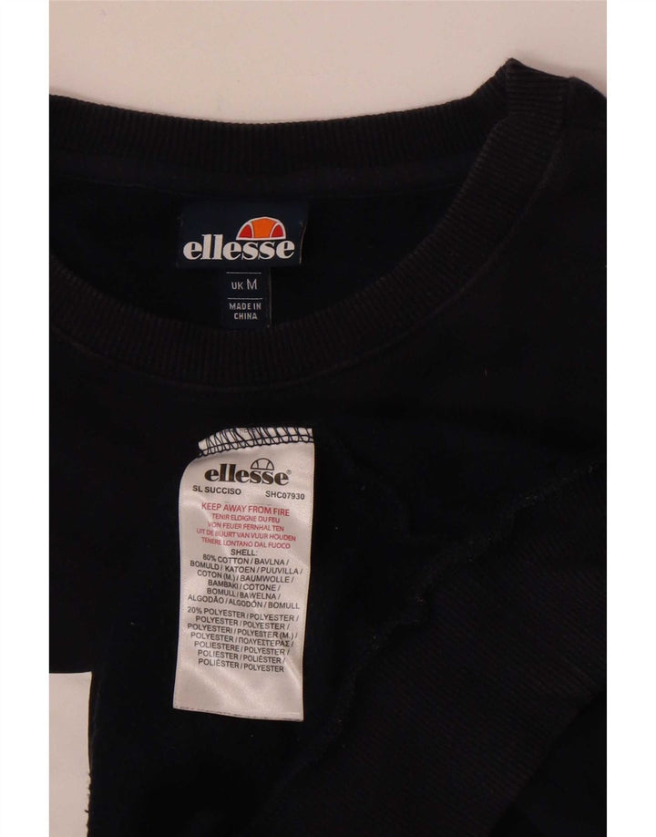 Ellesse Herre Grafisk Sweatshirt Jumper Medium Navyblå Bomuld