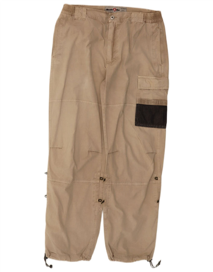 Murphy & Nye Herre joggers Cargo Bukser W36 L30 Beige Bomuld