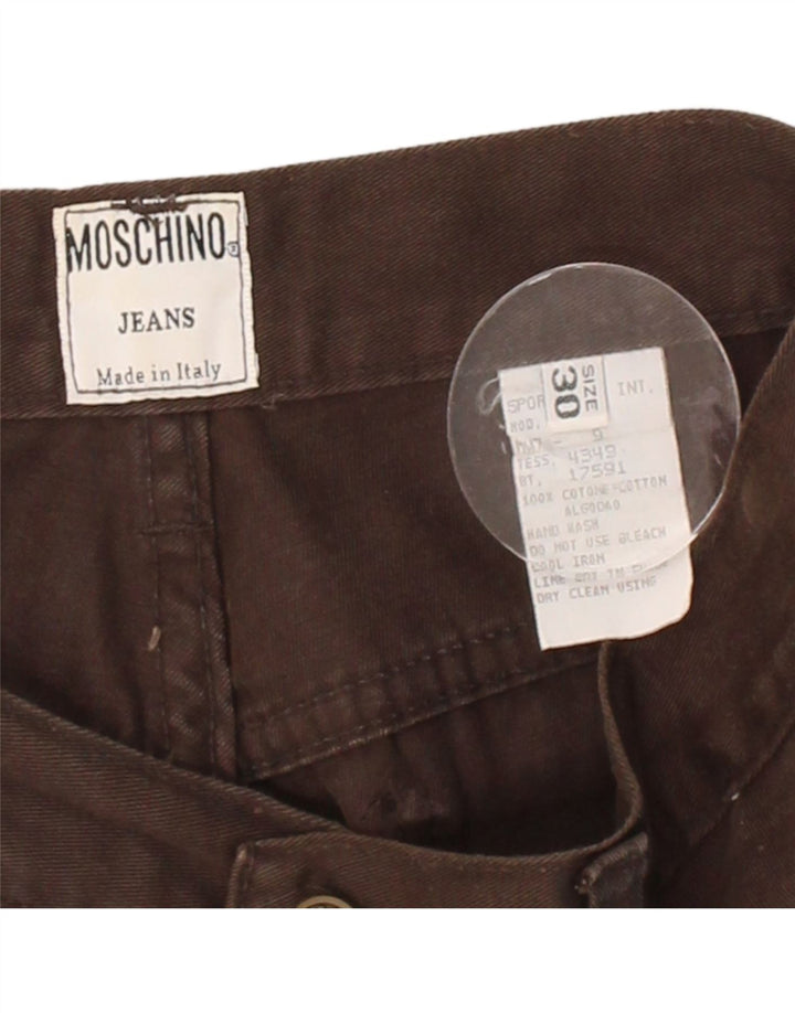 MOSCHINO Womens Tapered Jeans W30 L31 Brown Cotton Vintage Moschino and Second-Hand Moschino from Messina Hembry 