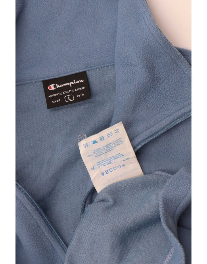 Champion herre lynlås-hals fleece jumper stor blå bomuld