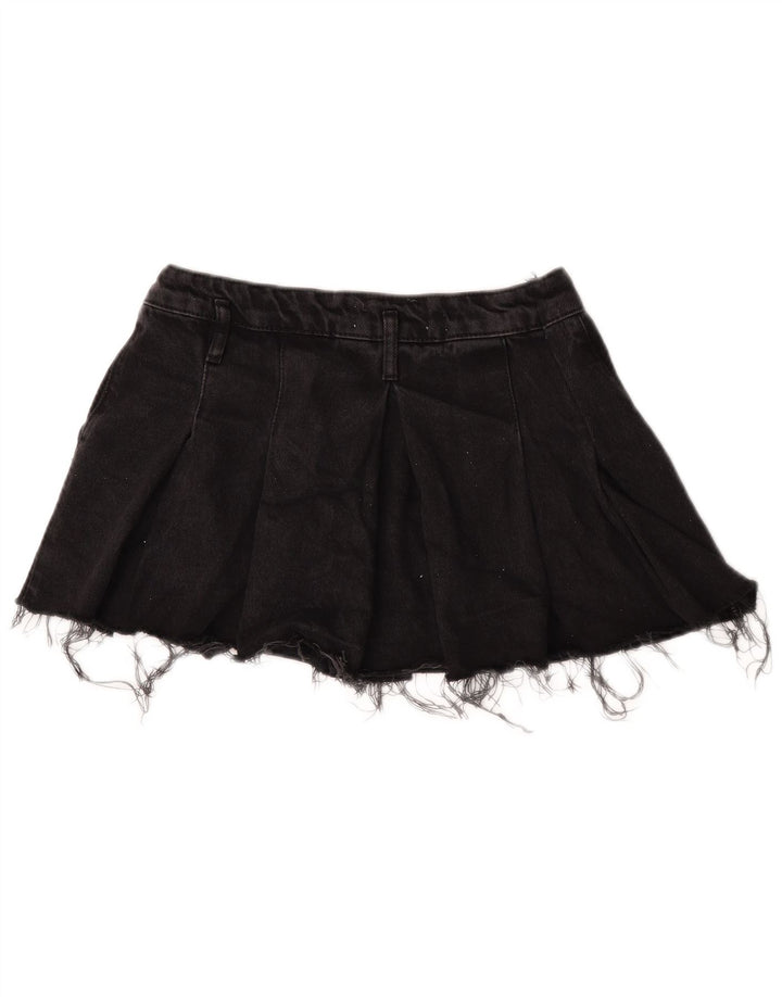 Zara Dame Mini Denim Nederdel Medium W28 Sort Bomuld