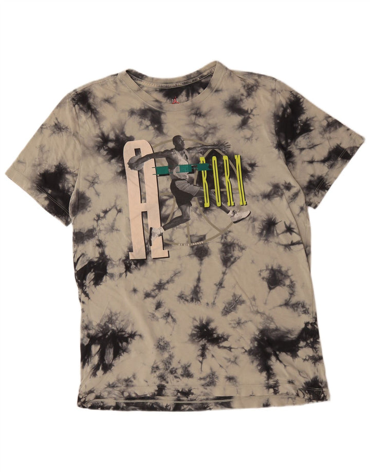 Jordan Herre grafisk T-shirt Top Medium Blue Tie Dye