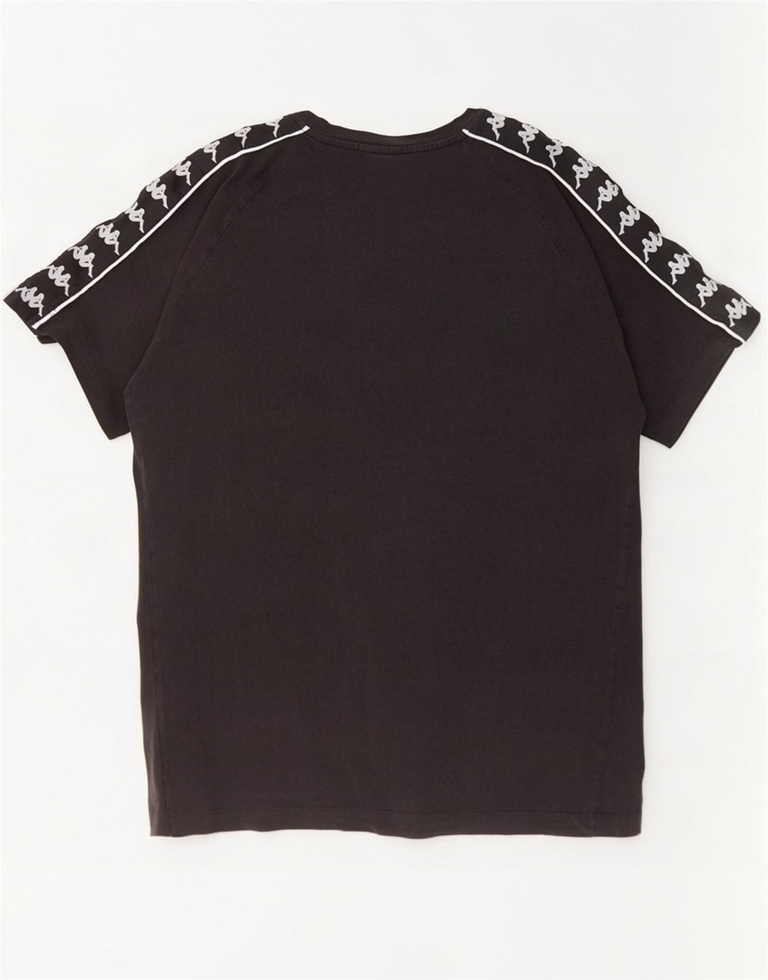 Kappa Herre Grafisk T-Shirt Top Medium Sort Bomuld