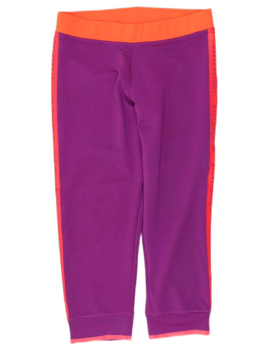 ADIDAS Dame Climalite Grafiske Leggings UK 12 Medium Lilla Colourblock