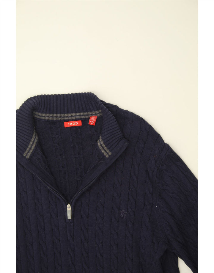 IZOD Mens Zip Neck Jumper Sweater XL Navy Blue Cotton Vintage Izod and Second-Hand Izod from Messina Hembry 