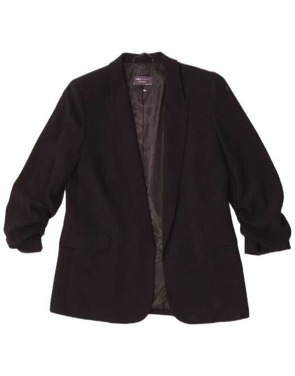 Marks & Spencer Dame 3/4-ærmet blazerjakke UK 10 Small Black