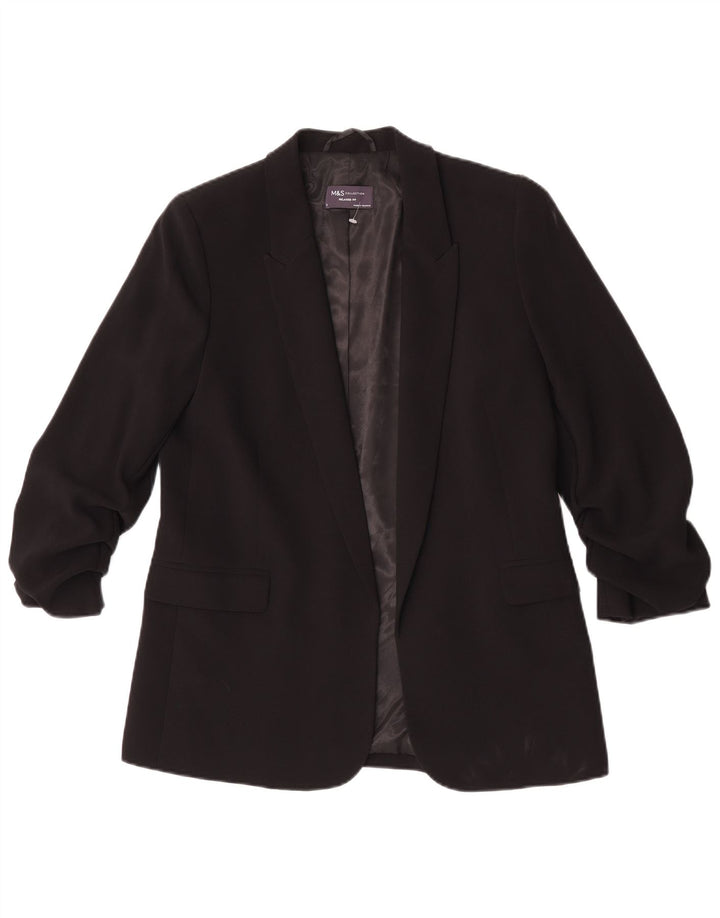 Marks & Spencer Dame 3/4-ærmet blazerjakke UK 10 Small Black
