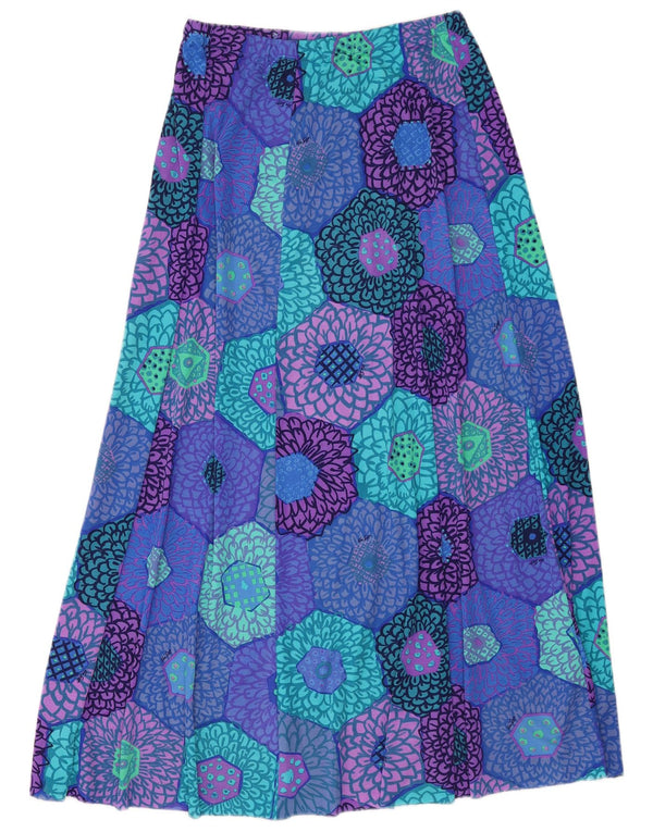 Vintage dame Maxi-nederdel W34 Large Blue Floral