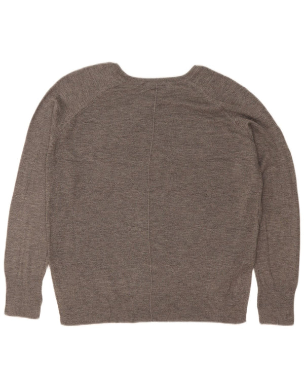 Zara Dame Oversized Boat Neck Jumper Sweater UK 10 Small Grey Flecked